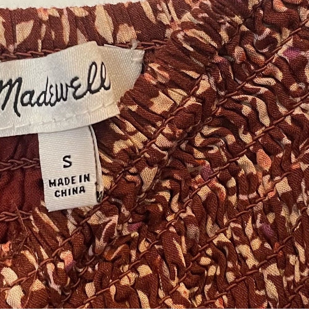 Madewell floral dress w/pockets and tie arm straps